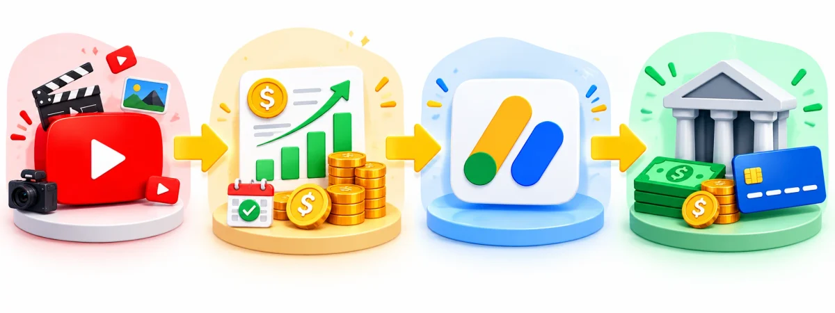 نحوه پرداخت درآمد یوتیوب از طریق AdSense