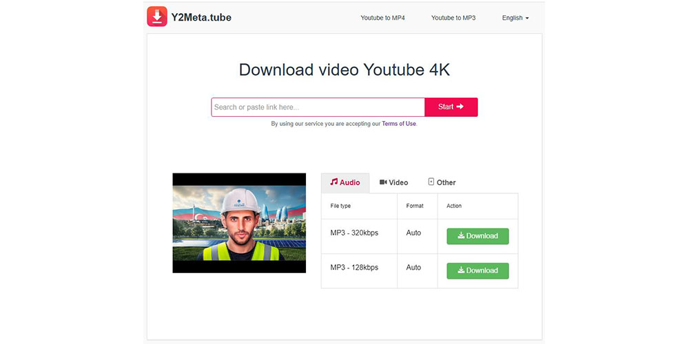 دانلود از یوتیوب با سایت y2mate