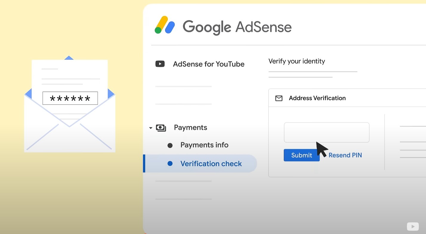 ثبت pin برای برداشت پول از یوتیوب