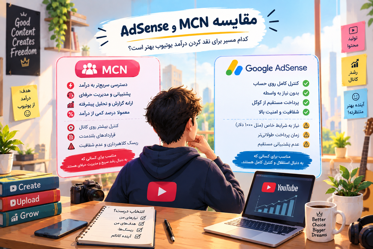 مقایسه MCN و Adsense