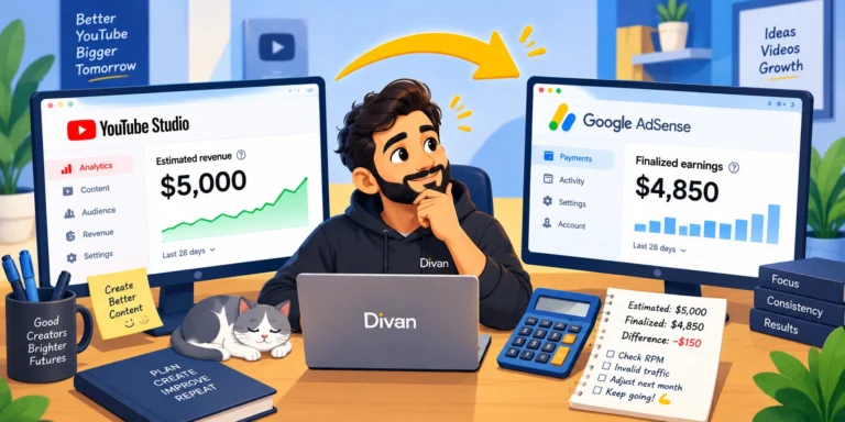 تفاوت Estimated Revenue و Finalized Earnings یوتیوب