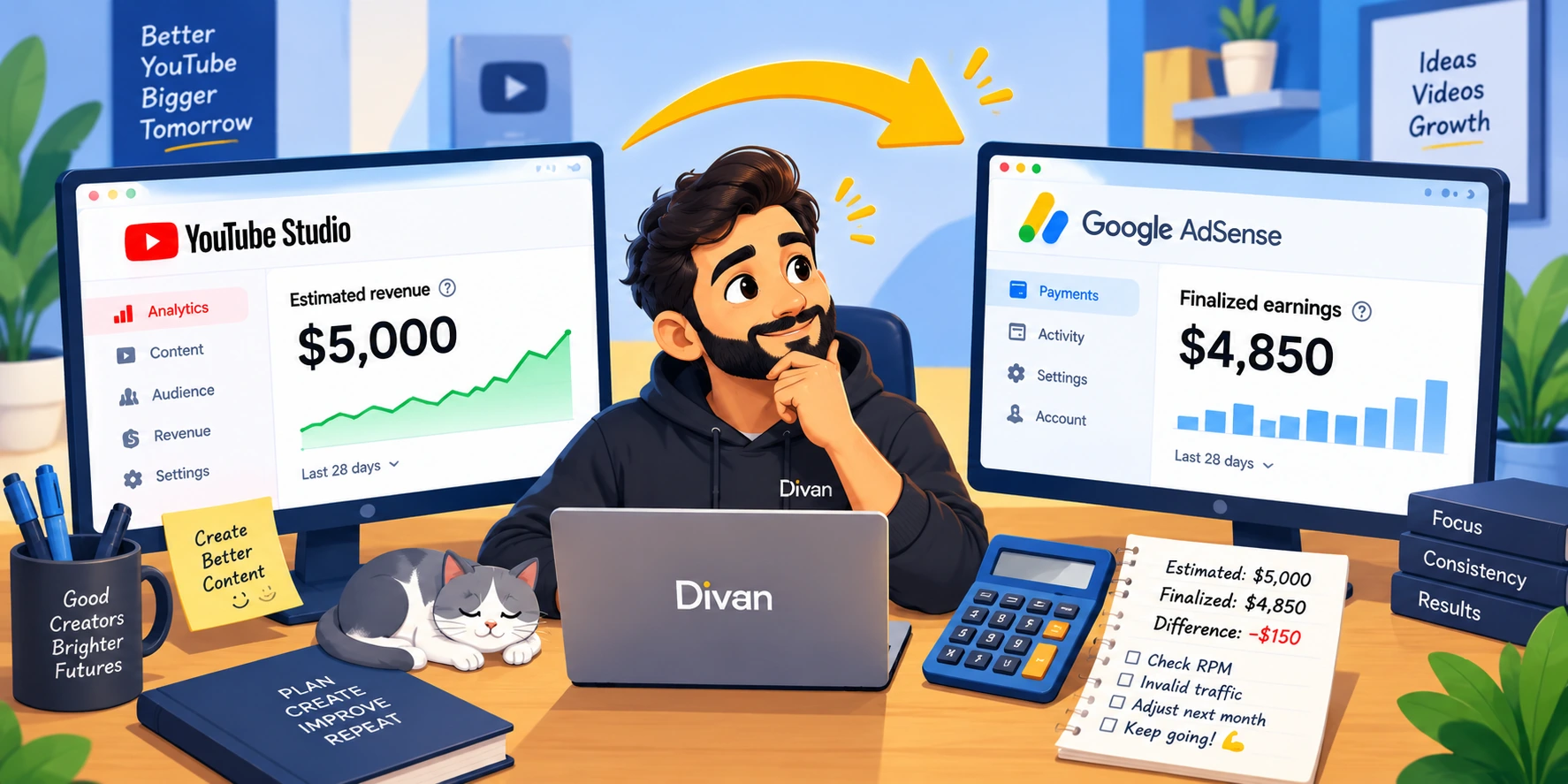 تفاوت Estimated Revenue و Finalized Earnings یوتیوب