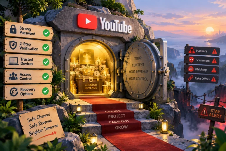 امنیت کانال هنگام نقد کردن درآمد یوتیوب